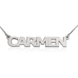 CARMEN - 925 Sterling Silver Personalized Capital Letters Names Necklace Adjustable Chain 16”-20"