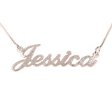 925 Sterling Silver Personalized Brushed Name Necklace Adjustable Chain 16”-20"