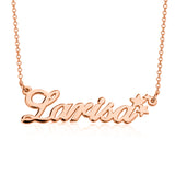 Larisa - 925 Sterling Silver Personalized Classic Name Necklace with Symbol Adjustable Chain 16”-20"