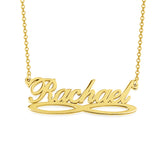 Rachael - 925 Sterling Silver Personalized Infinity Underline Names Necklace Adjustable Chain 16”-20"