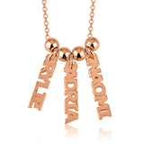 Vertical 3 Names Necklace 925 Sterling Silver