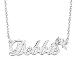 Dellie - 925 Sterling Silver Personalized Name Necklace with Cupid Adjustable Chain 16”-20"