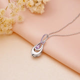 925 Sterling Silver Ash Necklace Memorial Teardrop CZ Keepsake Pendant Infinity Urn Necklace for Ashes for Women Cremation Jewelry