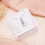 925 Sterling Silver Ash Necklace Memorial Teardrop CZ Keepsake Pendant Infinity Urn Necklace for Ashes for Women Cremation Jewelry