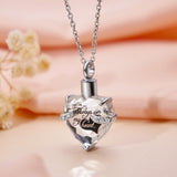 Custom Engraved Ashes Urn Necklace Heart-shaped Month Birthday Stone Keepsakes for Ashes Cremation Jewelry