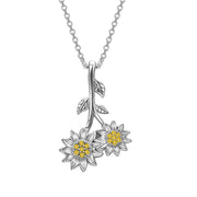 Sunflower Urn Pendant Necklace 925 Sterling Silver  for Ashes Necklace Memory Necklace Gift