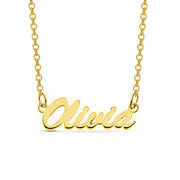 Olivia - 925 Sterling Silver Personalized Script Name Necklace Adjustable Chain 16”-20”