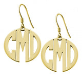 925 Sterling Silver Personalized Block Monogram Earrings