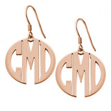 925 Sterling Silver Personalized Block Monogram Earrings