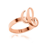 Copper/925 Sterling Silver Personalized Initial Letter Ring