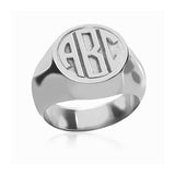 Copper/925 Sterling Silver Personalized Engraved Monogram Ring