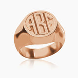 Copper/925 Sterling Silver Personalized Engraved Monogram Ring