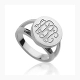 Copper/925 Sterling Silver Personalized Engraved Monogram Ring