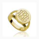 Copper/925 Sterling Silver Personalized Engraved Monogram Ring