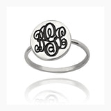 Copper/925 Sterling Silver Personalized Initial Monogram Ring