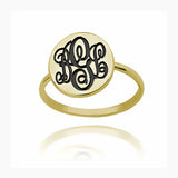 Copper/925 Sterling Silver Personalized Initial Monogram Ring