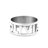 Copper/925 Sterling Silver Personalized Cut Out Name Ring