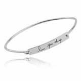 925 Sterling Silver Personalized Handwriting Bar Bangle