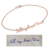 925 Sterling Silver Personalized Signature Bracelet Length Adjustable 6”-7.5”