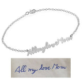 925 Sterling Silver Personalized Signature Bracelet Length Adjustable 6”-7.5”