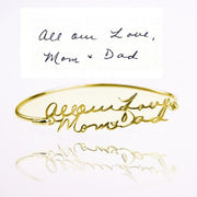 925 Sterling Silver Personalized Two Name Handwriting Bangle