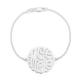 925 Sterling Silver Personalized Monogram Bracelet Length Adjustable 6”-7.5”