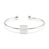 925 Sterling Silver Personalized Monogram Square Cuff