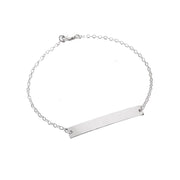 925 Sterling Silver Personalized Lara Bracelet Adjustable 6”-7.5”