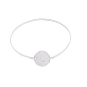 925 Sterling Silver Personalized Large Disc on Bangle