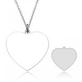 925 Sterling Silver  Personalized Heart Engraved Photo Necklace Adjustable 16”-20”