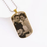 925 Sterling Silver Personalized Engraved Photo Dog Tag Necklace Adjustable 16"-20"