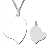 925 Sterling Silver  Personalized Heart Engraved Photo Necklace Adjustable 16”-20”