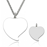 925 Sterling Silver  Personalized Heart Engraved Photo Necklace for Mother Adjustable 16”-20”