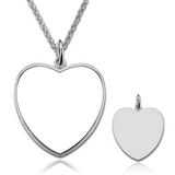 925 Sterling Silver Personalized Heart Engraved Photography Necklace Adjustable 16”-20”