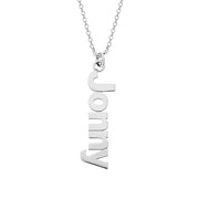 925 Sterling Silver Personalized Sidelong Nameplate Necklaces Adjustable 16”-20”