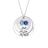 925 Sterling Silver Personalized Round Engraved Necklace Adjustable 16”-20”