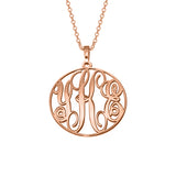 Copper/925 Sterling Silver Personalized Monogram Necklace Adjustable 16”-20”