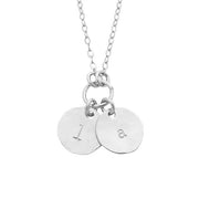 925 Sterling Silver Personalized Double Mini Initial Necklace Adjustable 16”-20”