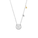 925 Sterling Silver Personalized Initial Necklace with 2 charms Adjustable 16”-20”