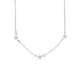 925 Sterling Silver Personalized Triple Star Necklace Adjustable 16”-20”