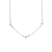 925 Sterling Silver Personalized Triple Star Necklace Adjustable 16”-20”