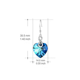 925 Sterling Silver Jewelry Infinity Blue Love Heart Drop Earrings