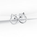 925 Sterling Silver Super Cute Cat Studs