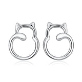 925 Sterling Silver Super Cute Cat Studs