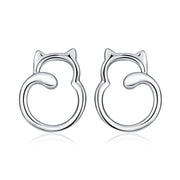 925 Sterling Silver Super Cute Cat Studs