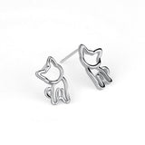 925 Sterling Silver Charm Little Cat Studs