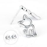 925 Sterling Silver Charm Little Cat Studs