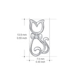 925 Sterling Silver Gentle Cat Jewelry Studs