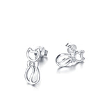 925 Sterling Silver Gentle Lovely Cat Studs