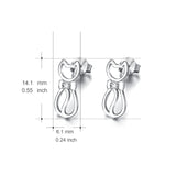 925 Sterling Silver Gentle Lovely Cat Studs